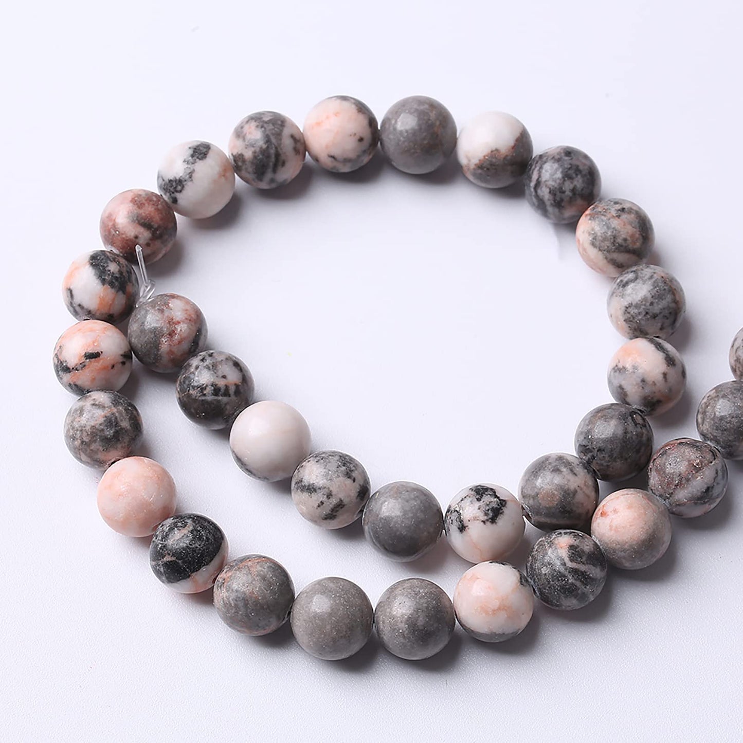 38pcs 10mm Natural Pink Zebra Jaspers Beads Round Loose Beads for Jewelry Making DIY Bracelet Crystal Energy Healing Power Stone (10mm, Pink Zebra Jaspers)