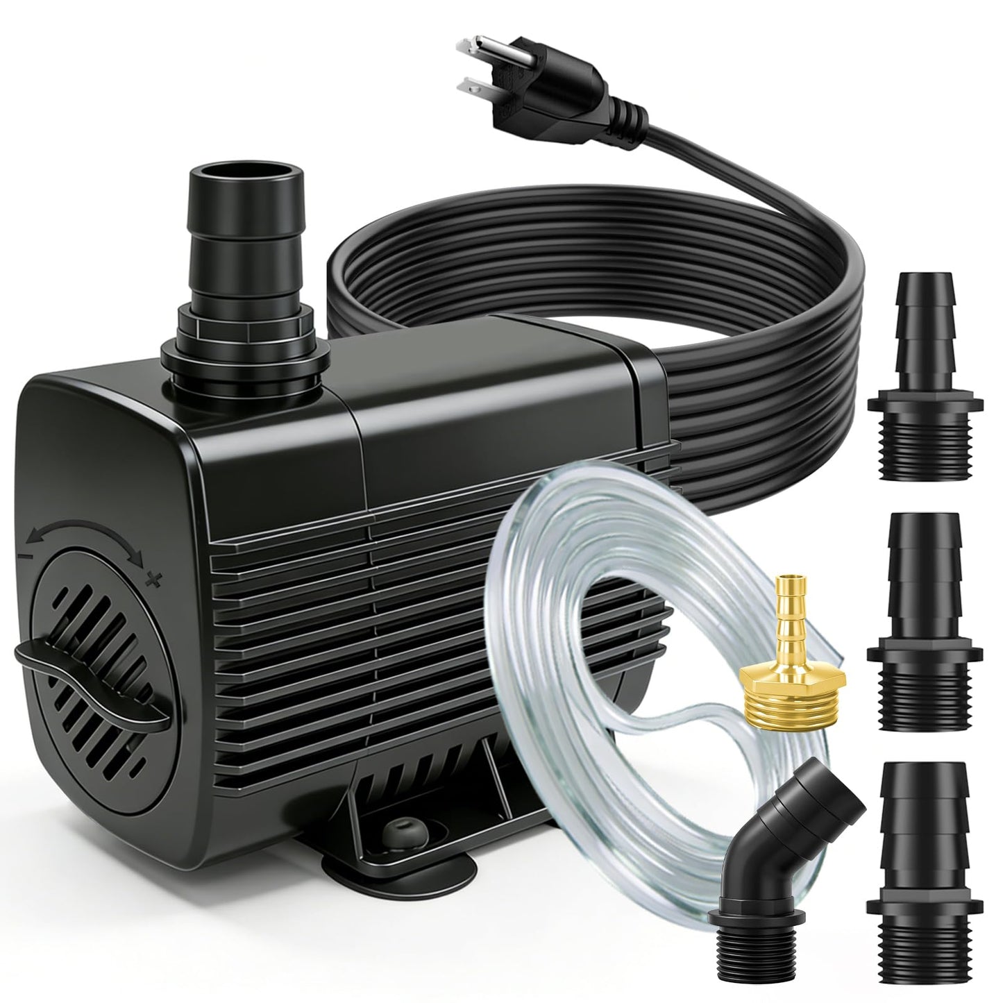 SongLong 45W 660GPH 10ft Cable Submersible Fountain Pump with Tubing | Overheat Protection | for Outdoor Garden, Pond & Hydroponic Installations
