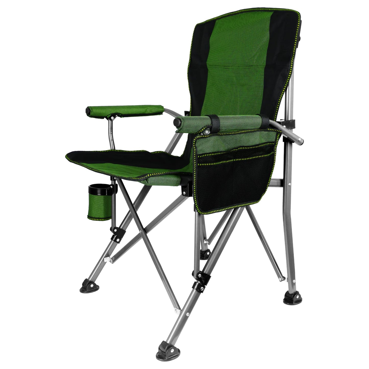 Anmiro Folding Camping Chair with Cup Holder and Storage Bag, Heavy Duty Support 400 LBS, Oversized Collapsible Portable Camping Chair for Outdoor Camp, Picnic, Travel, Fishing Green