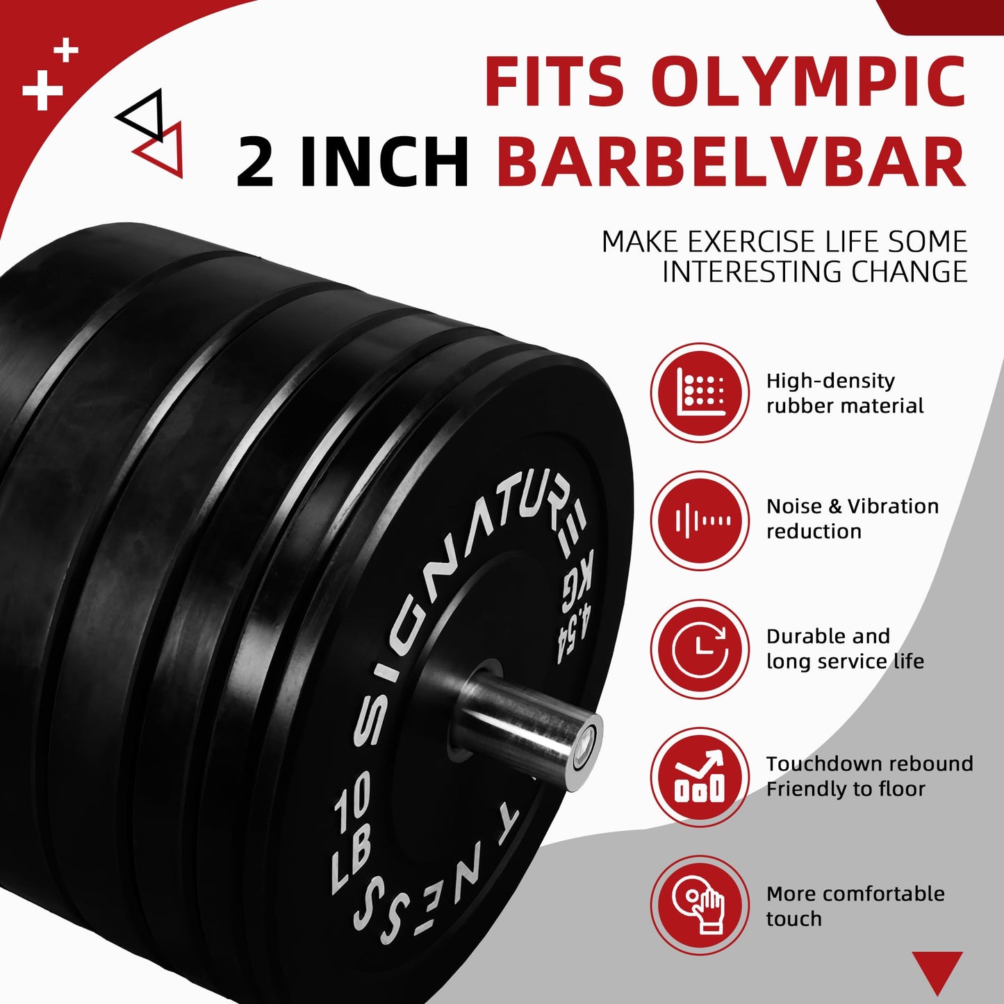 Fitvids 2-Inch Olympic Bumper Weight Plates Including 280 LB Weight Plates & 7FT Olympic Barbell Bar, Black