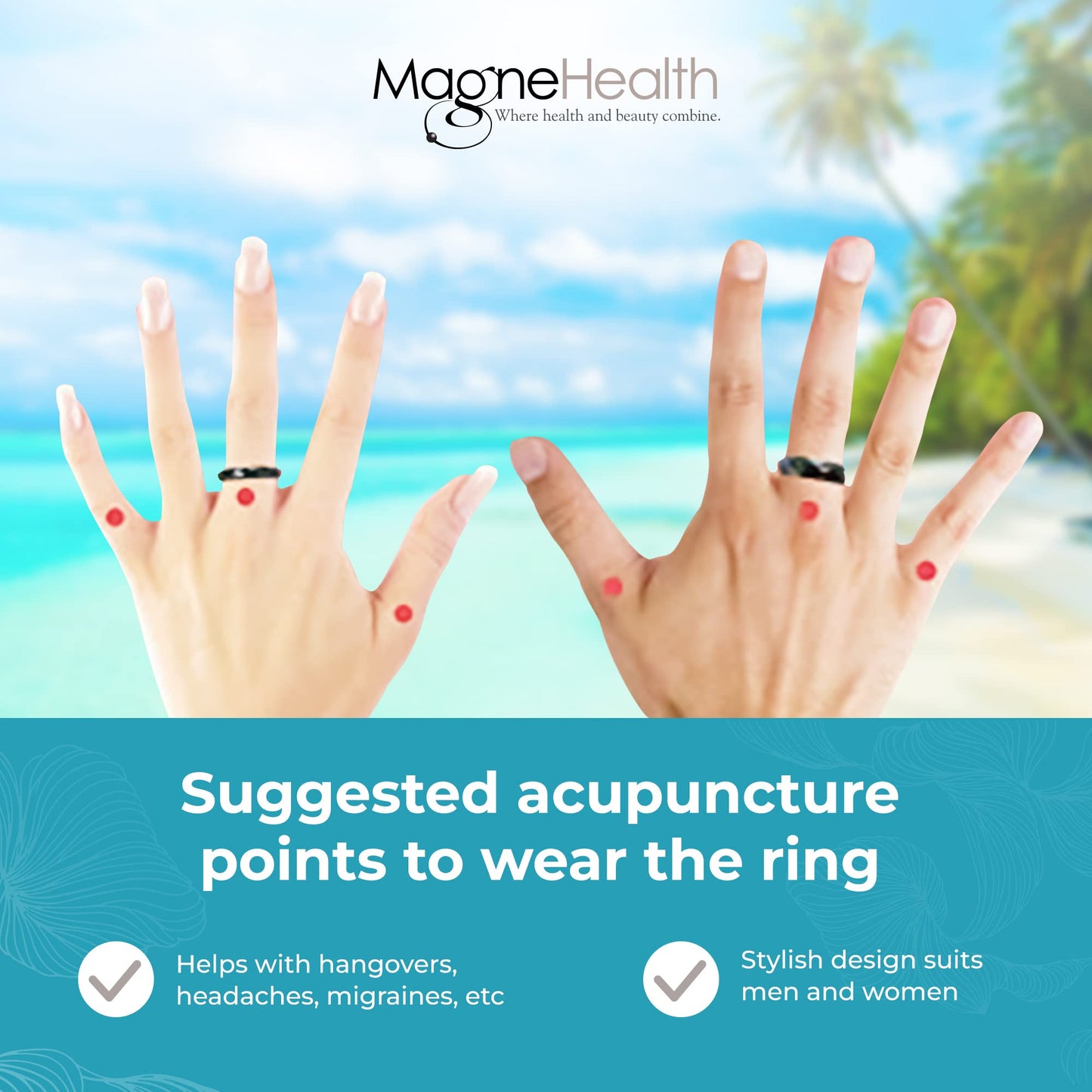 MAGNEHEALTH Holiday Hangover Hematite Ring, Elegant Magnetic Hematite Ring as Jewelry for Men and Women (Size 6)