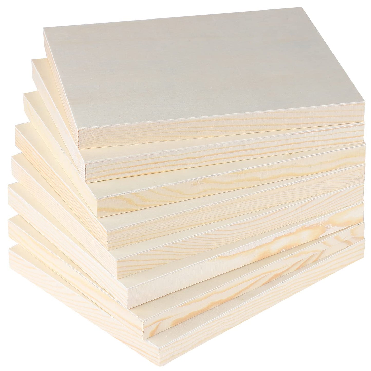 ADXCO 8 Pack Wood Panels 8 x 10 inch Wooden Canvas Board Unfinished Wooden Panel Boards for Painting, Arts, Pouring Use with Oils, Acrylics