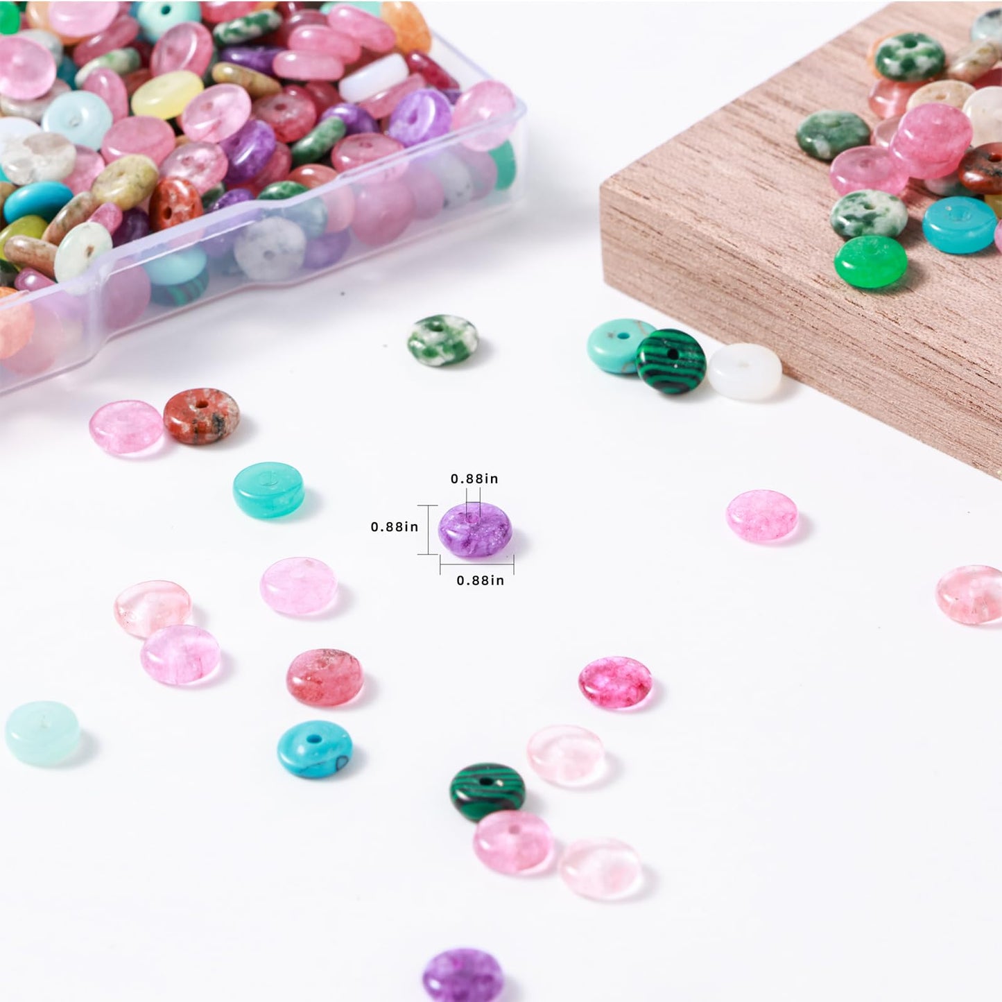 Natural Dark Mix Colored Stone Disk Spacer Beads 6x2mm 38cm/str Flat Rondelle Loose Semi Gemstone Caps for Making Bracelets Necklace