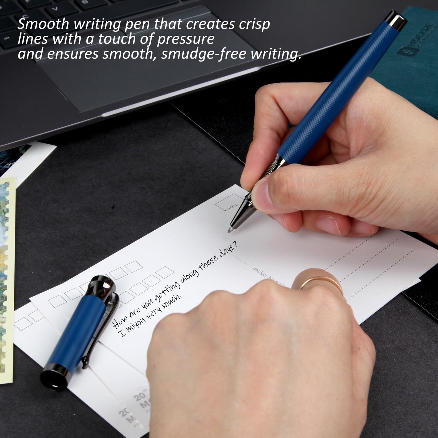 BOCIYER Liquid Ink Rollerball Pens - Fine Line Nice pen, Writing Pens for Journal and Office Supplies, Fancy Pen Gift Box for Father's Day or Mother's Day And Other Festivals(Green)