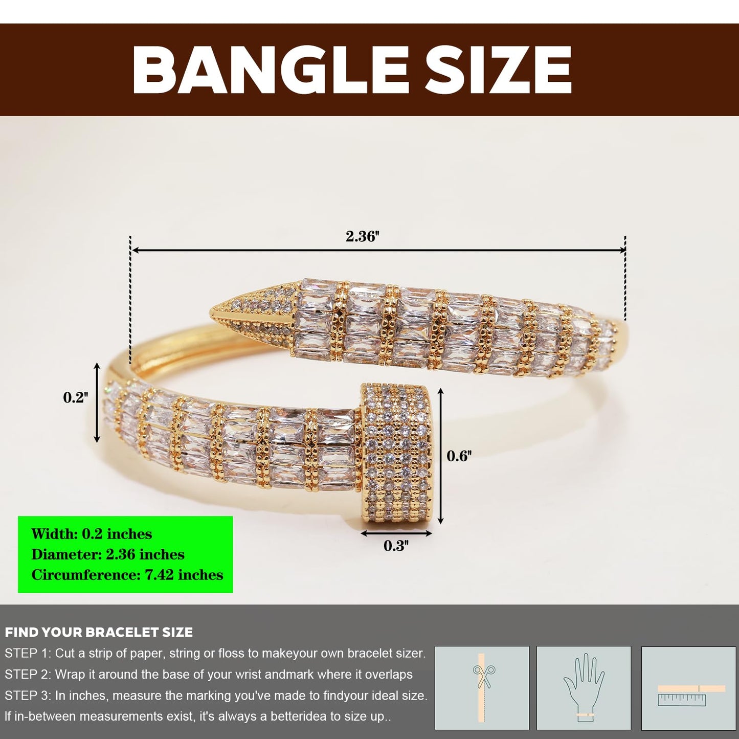 FIVESWEET 2-Pack 18K Gold Plated Gold & Silver Rivet Design Bangle Bracelets for Women, Zinc Alloy with 3A Cubic Zirconia, Full Paved Sparkling Zircon, Luxury & Personalized Jewelry, Perfect for Weddings, Parties, Daily Wear, Ideal Gifts for Valentine's D