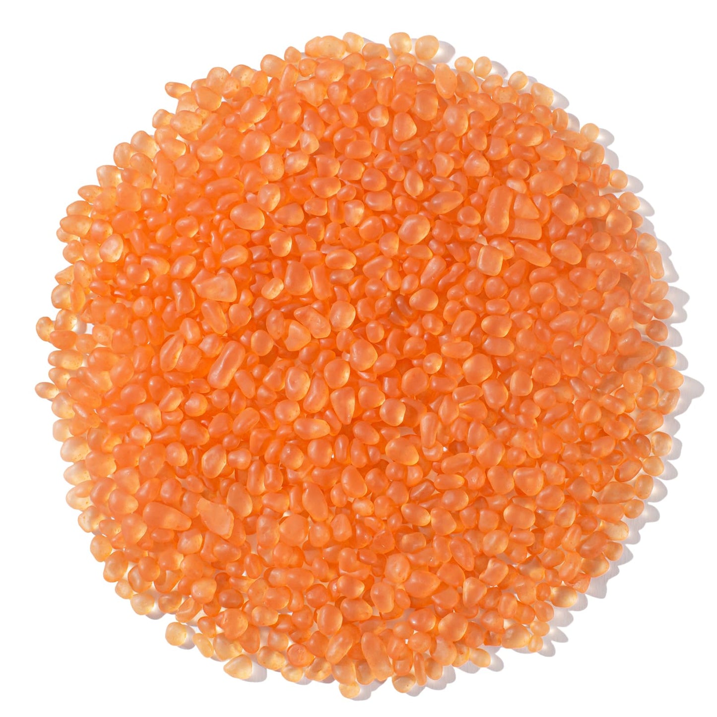 Keedolla Aquarium Rocks Betta Fish Tank Gravel, 3 LB Frosted Sea Glass Marbles Gemstones for Vase Fillers, DIY Crafts and Home Decor - Orange, 6-9mm