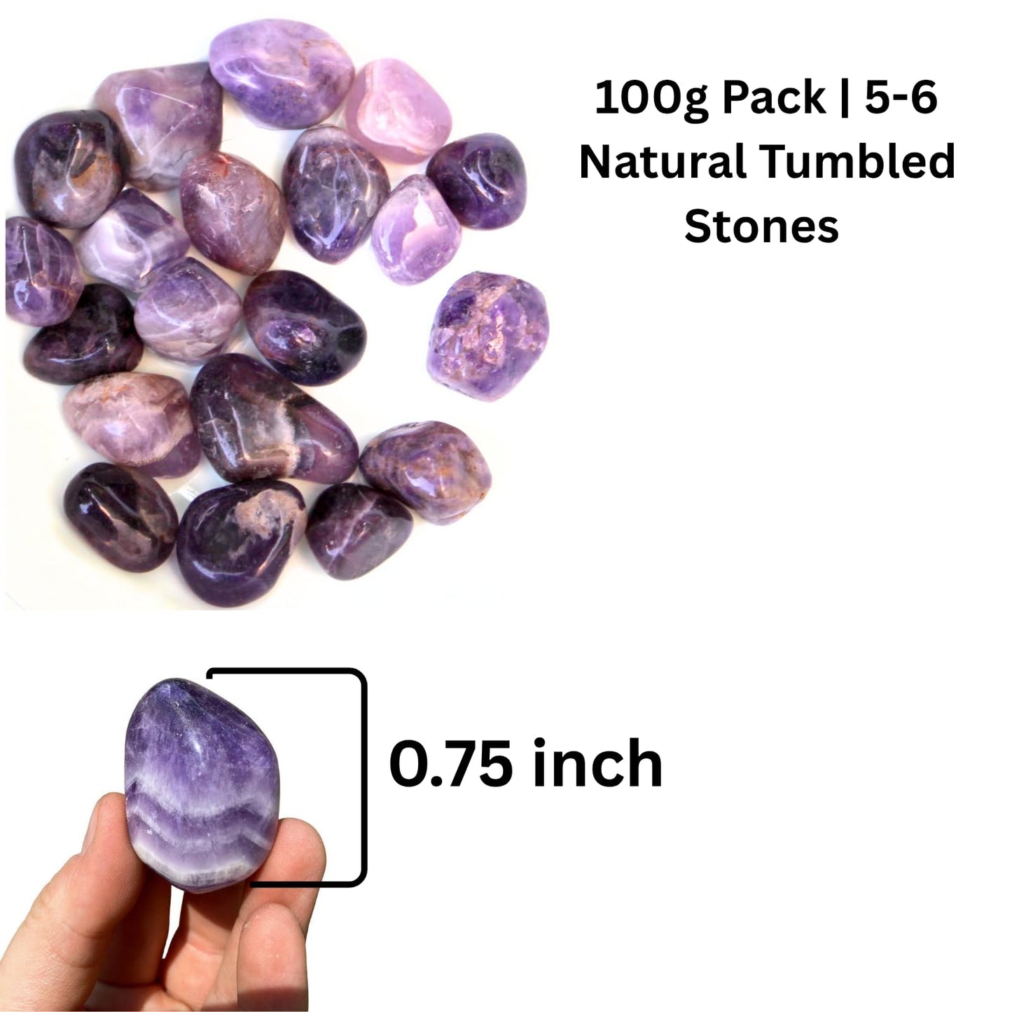 Jet Amethyst Tumbled Stone 100 Grams Natural Polished Crystal for Home Décor, Meditation, Chakra Balancing & Positive Energy