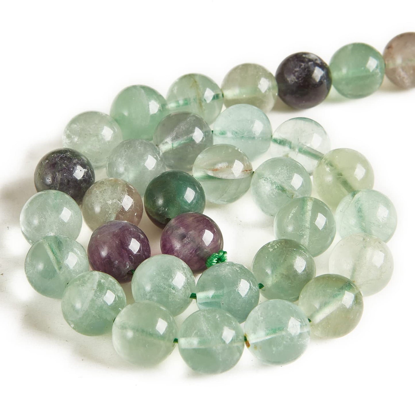 35pcs 10mm Fluorite Beads Natural Gemstone Beads Round Loose Beads for Jewelry Making