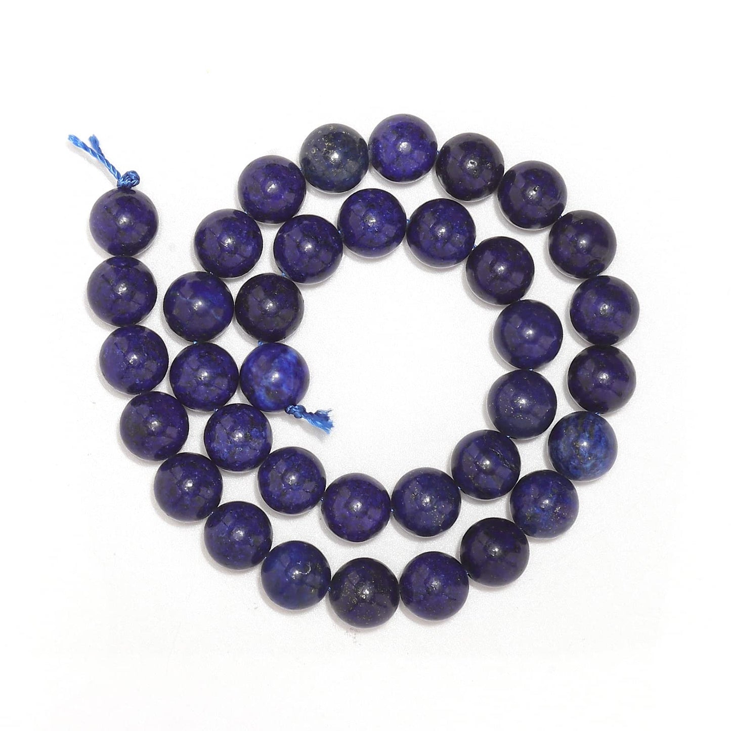 35pcs 10mm Natural Lapis Lazuli Gemstone Beads Energy Healing Crystal Round Loose Stone Beads for Jewelry Making, DIY Bracelets Necklaces