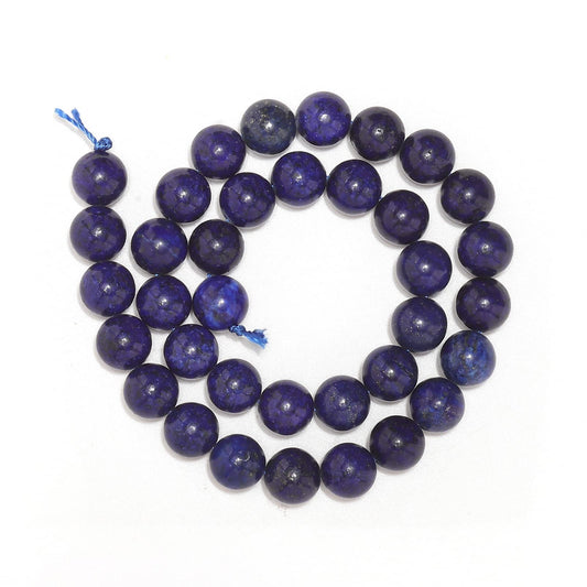 35pcs 10mm Natural Lapis Lazuli Gemstone Beads Energy Healing Crystal Round Loose Stone Beads for Jewelry Making, DIY Bracelets Necklaces
