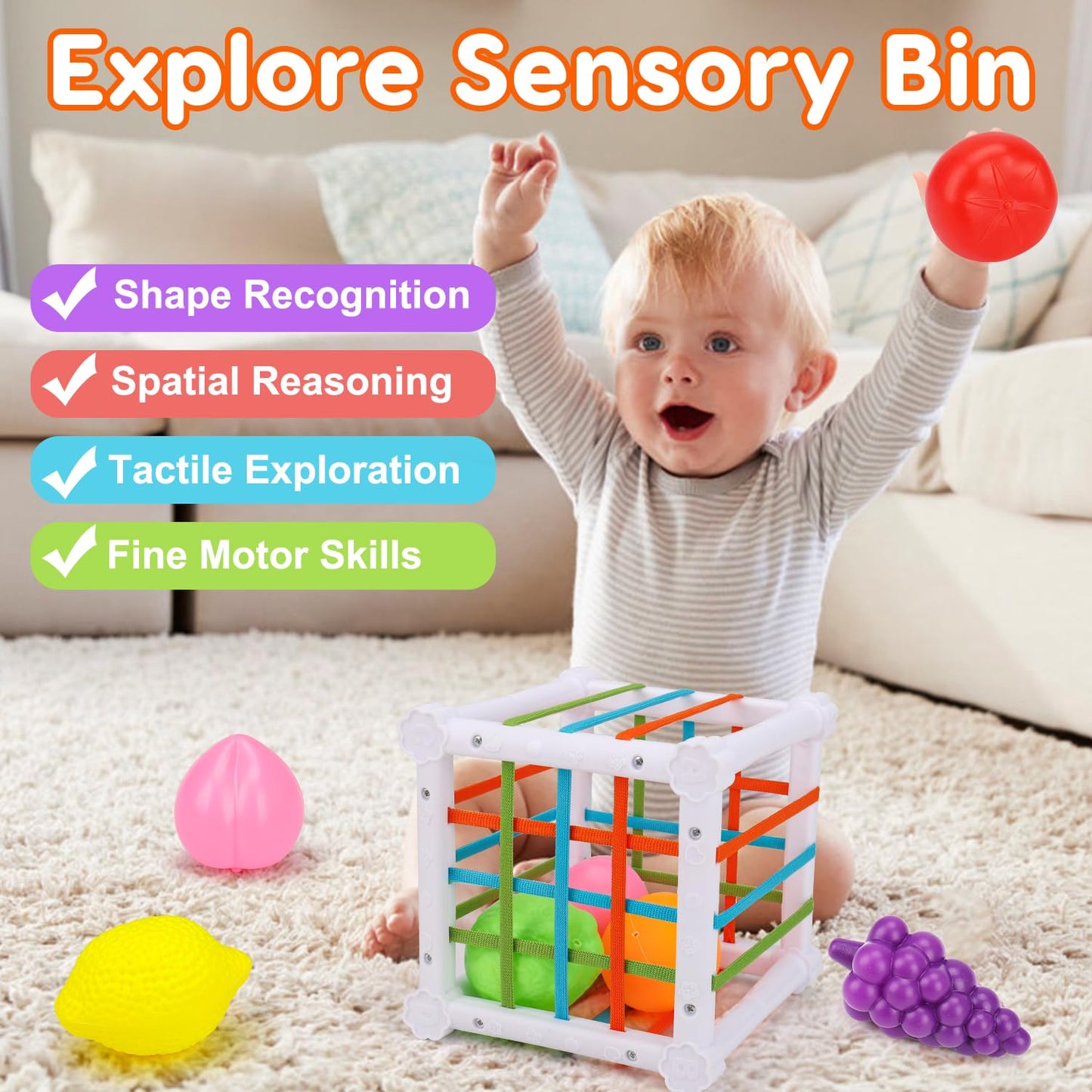 Baby Toys 6-12-18 Month Stacking Cups Blocks Shape Sorters Teething Sensory Developmental 6 7 8 9 10 Month Old Baby Toys Infant 0-6 6-9 9-12 Learning Montessori Birthday Gift for 1 Year Old Boy Girl