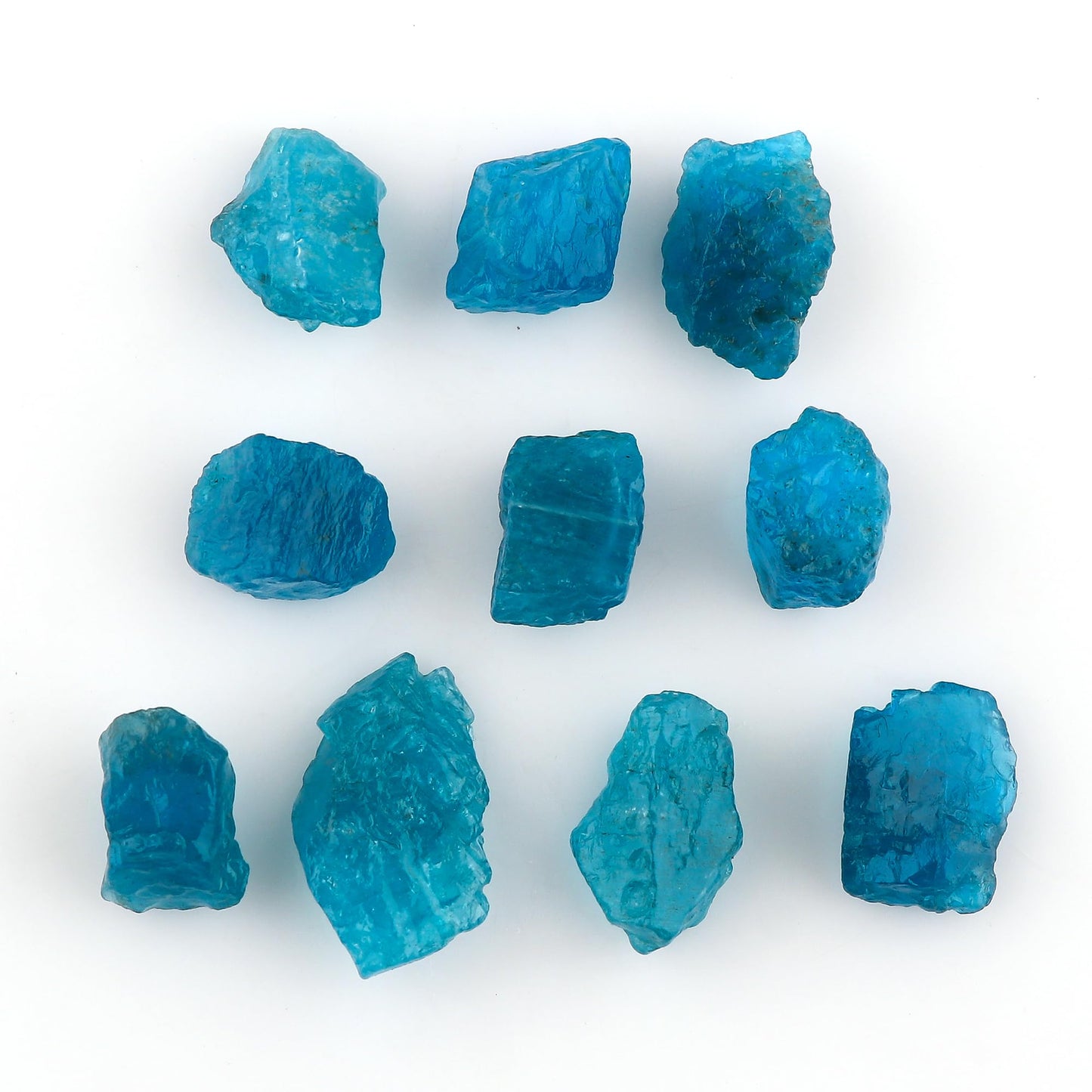 CRYSTALIS 100 carats Natural Raw Neon-Apatite, High Grade Loose Gemstone Wholesale Bulk Rough Jewelry Making Supply, Chakra Stones, Wire Wrapping, DIY, Gem Collection, Tumbling, 8-15mm