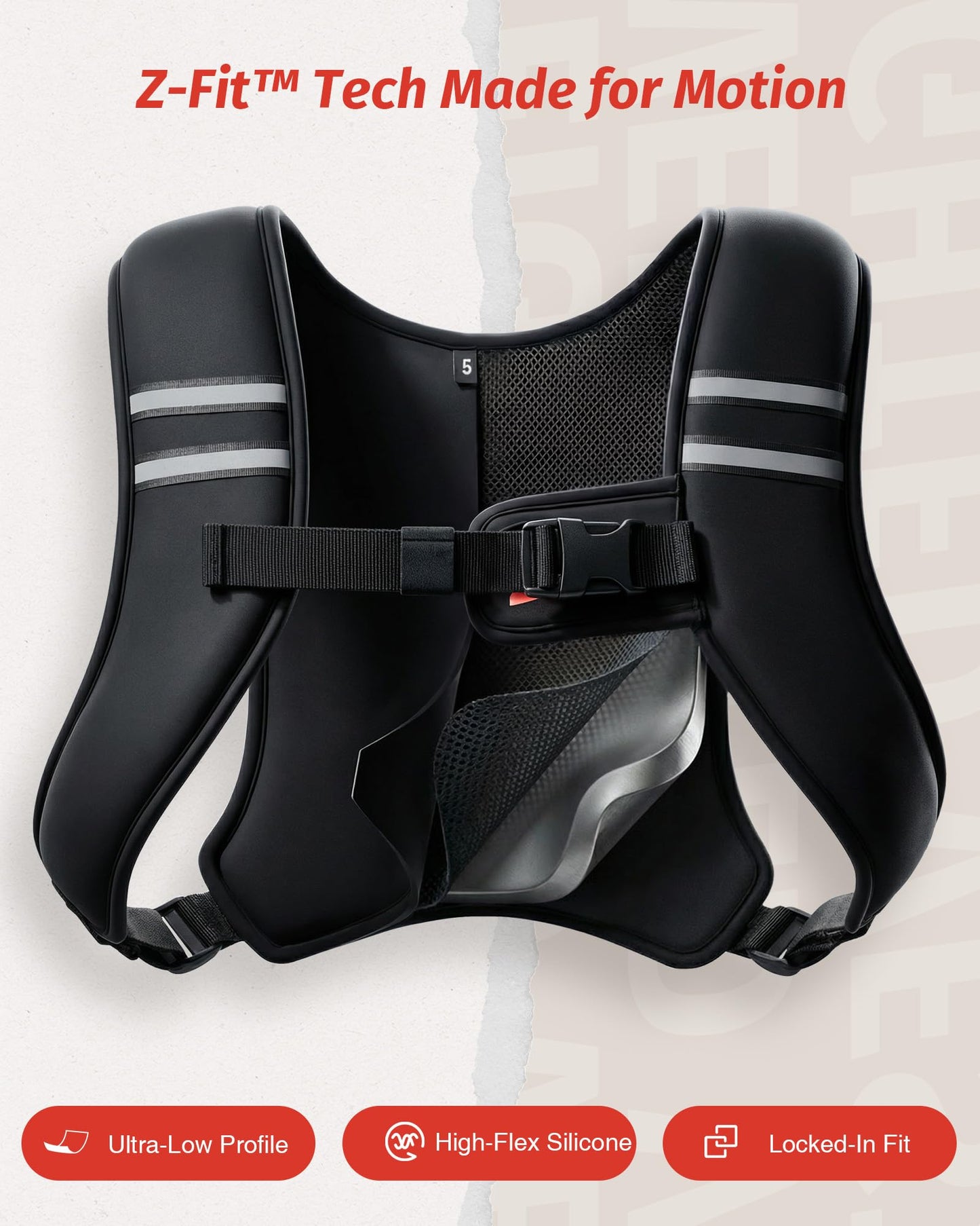 ZELUS Weighted Vest, Washable Z-Fit Soft Iron Weighted Vest for Women and Men, 5/10/15 lb Weight Vest with Reflective Strips & Adjustable Straps, Ultra Thin Weight Vest for Gym Strength Training (10lb) Black