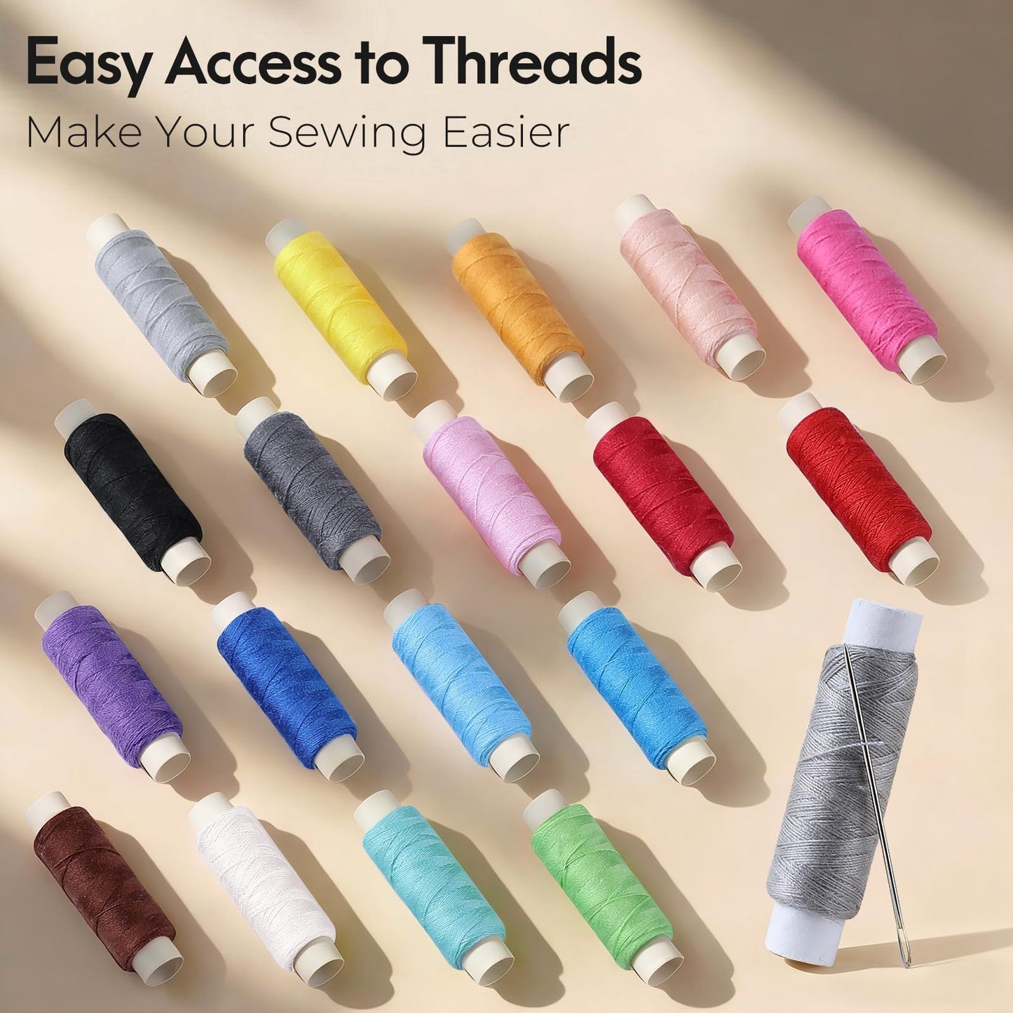 Coquimbo Sewing Kit Mothers Day Gifts for Mom Grandma Women Wife Teen Girls Beginner Traveler, Portable Sewing Supplies Accessories Contains Thread, Needles, Scissors, Dorm Room Essentials (Black)