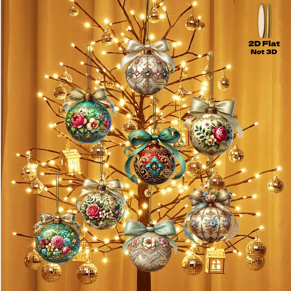 Shuanghao Double-Sided Wooden Ornaments for Christmas Tree - Wood 20Pcs Holiday Hanging Decor with String, Home Festive Decorations for Xmas, Halloween, Nativity