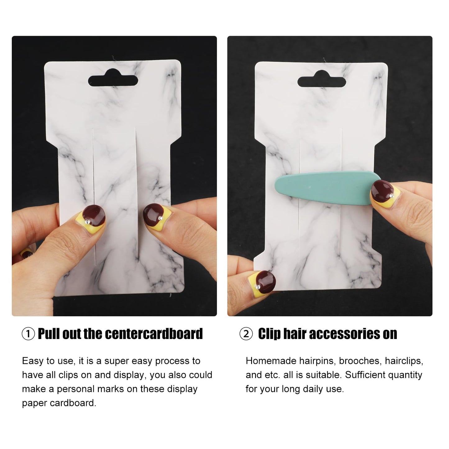200Pcs Hair Clip Display Cards,2.64x4.53 Inch Hair Bow Holder Cards,300GSM Cardstock Rectangle Paper Cardboard Hair Barrettes Jewelry Display Holder for Hair Accessories Organizing(Marble Stripe)
