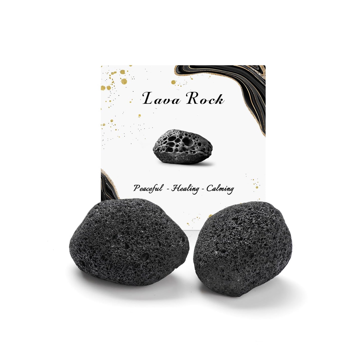 GolbalJew Lava Rock Natural Raw Crystals 2PCS Healing Crystal Stones 1.2-2.0” Reiki Healing Gemstones for Meditation Chakra Balance Home Decor
