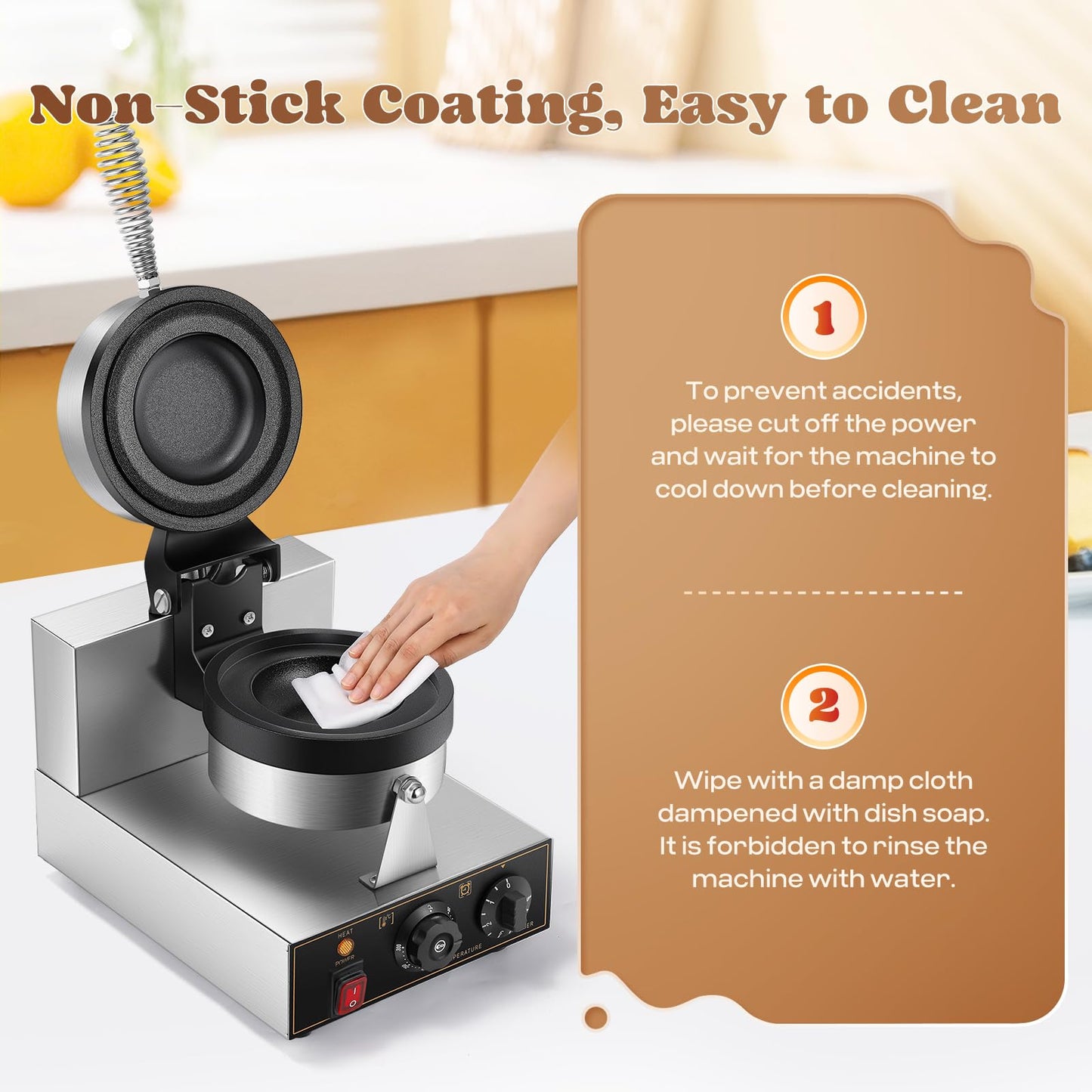 Moongiantgo UFO Burger Waffle Maker, Ice Cream Filling Burger Machine With 0-5 Time & 50-300℃ Temp Control, Double-Sided Heating Hamburger Maker Non-Stick Gelato Panini Press For Home Kitchen (110V)