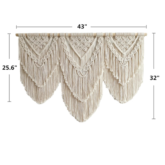 large macrame wall hanging - Boho Tapestry Macrame Wall Decor Art- Chic Bohemian Handmade Woven Tapestry Home Decoration for Bedroom Living Room Apartment Wedding Party - 43"x32" (Double-layer)