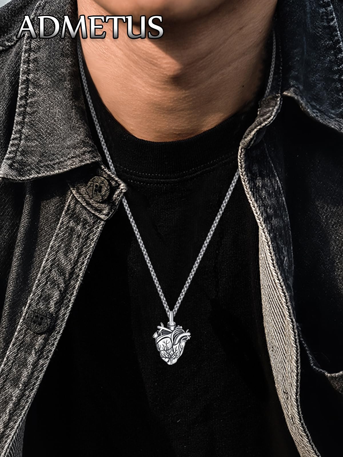 Tree of Life Urn Necklace for Ashes for Men Sterling Silver Cremation Jewelry for Ashes Anatomical Heart Urn Keepsake Pendant Memorial Gifts