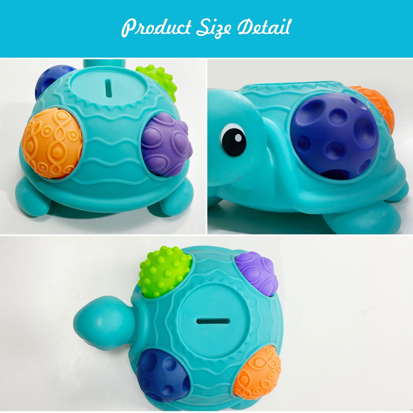 ROHSCE Sensory Balls for Baby Sensory Baby Toys 6 to 12 Months for Toddlers 1-3, Sensory Turtle Toy with Sensory Balls, Montessori Toys for Babies 6-12 Months Infant 0-6 Months (12 Pack)