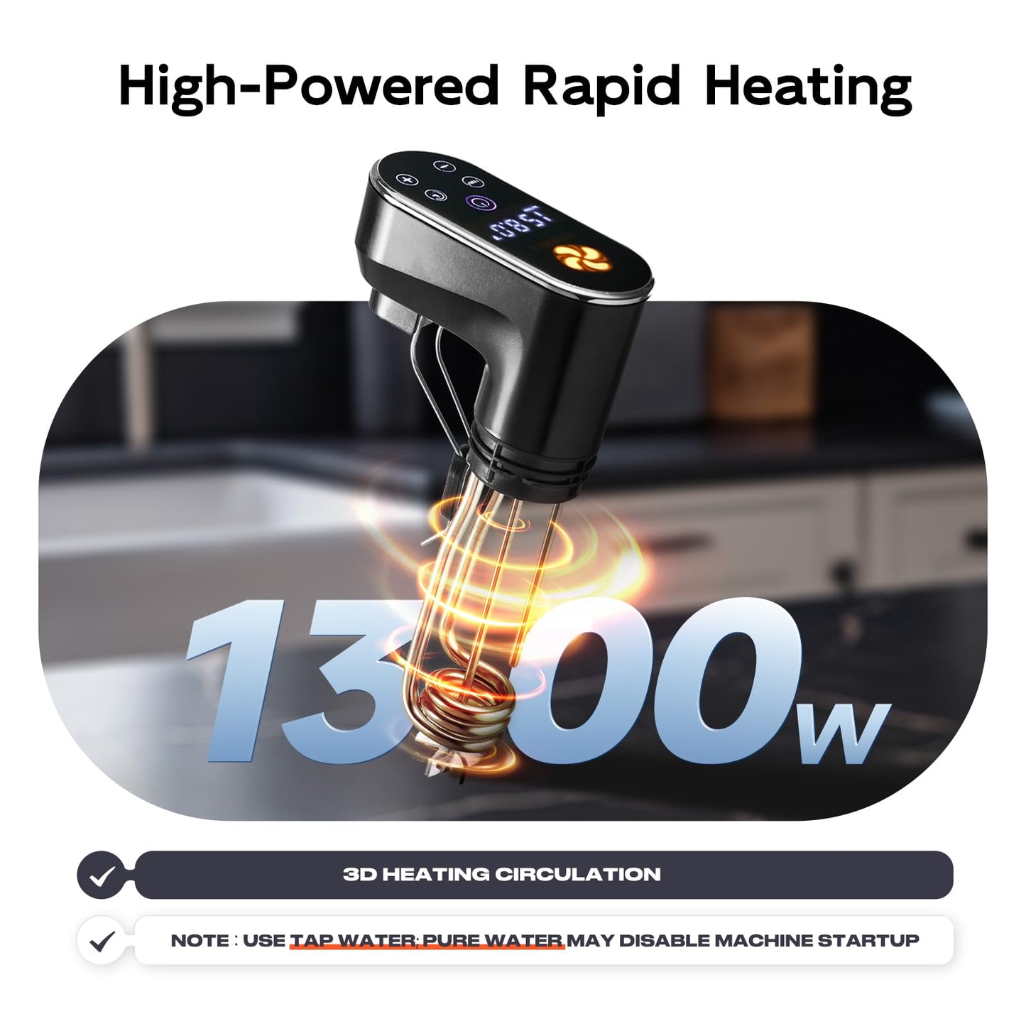 1300W Sous Vide Cooker,WIFI Sous Vide Machines,Immersion Circulator,Precision Cooker,Recipes,Accurate Temperature and Time Control,IPX7 Waterproof,Ultra Quiet,Fast Heating,APP Recipes Timer