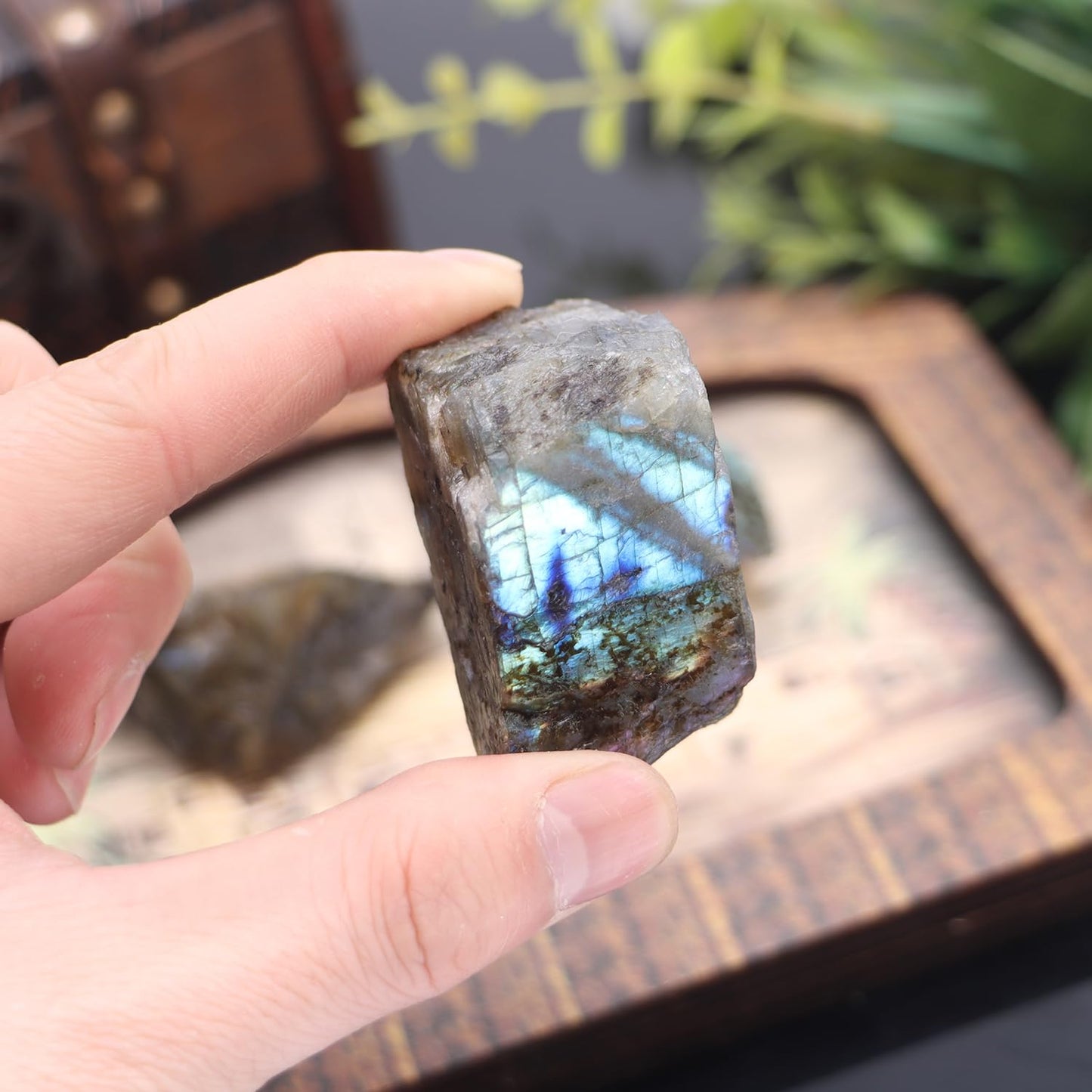 1Lb Raw Labradorite Stones Healing Crystals Natural Rough Gemstone Bulk for Jewelry Making, Healing, Meditation, Reiki, Decoration, Polishing, Wicca & Reiki