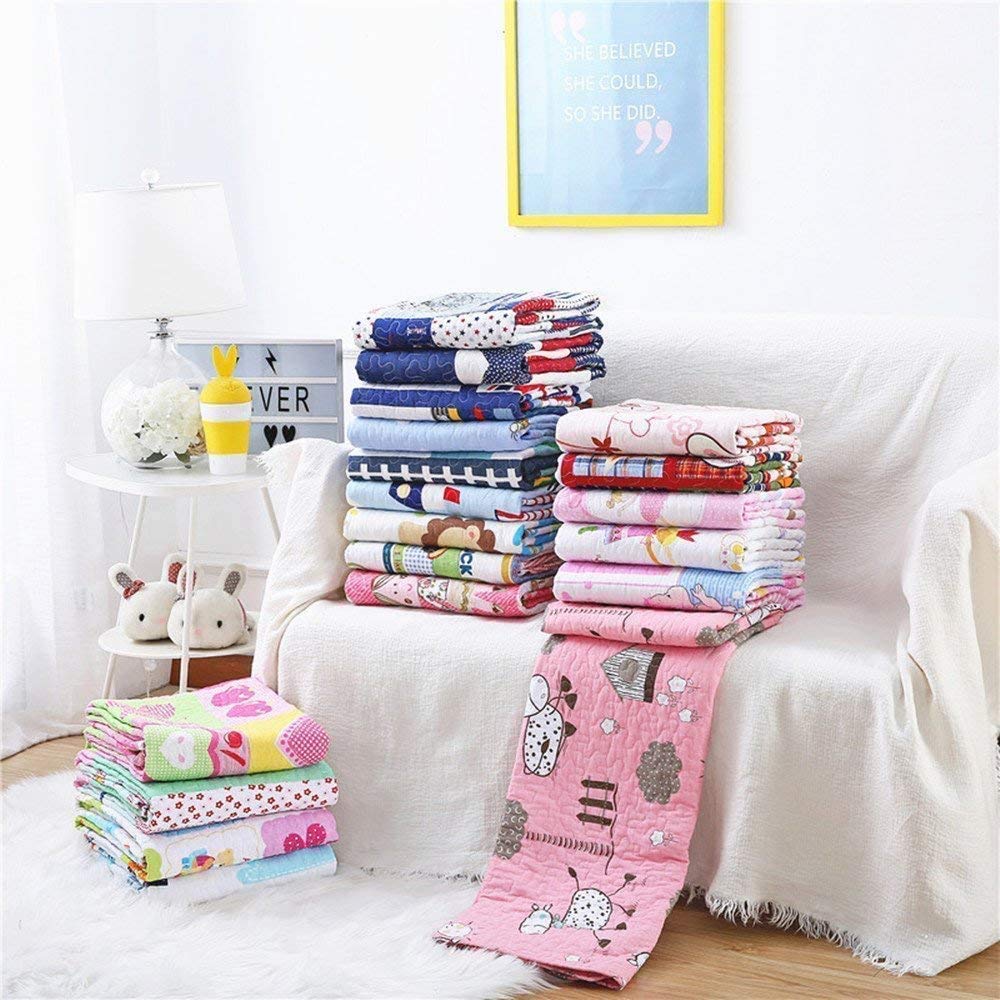 ABREEZE Coverlet Quilt Bedspread Throw Blanket for Toddler Kid's Girl & Boys Bed Gift 100% Cotton Toddlers and Baby Quilt(43x51 inch, Owl)