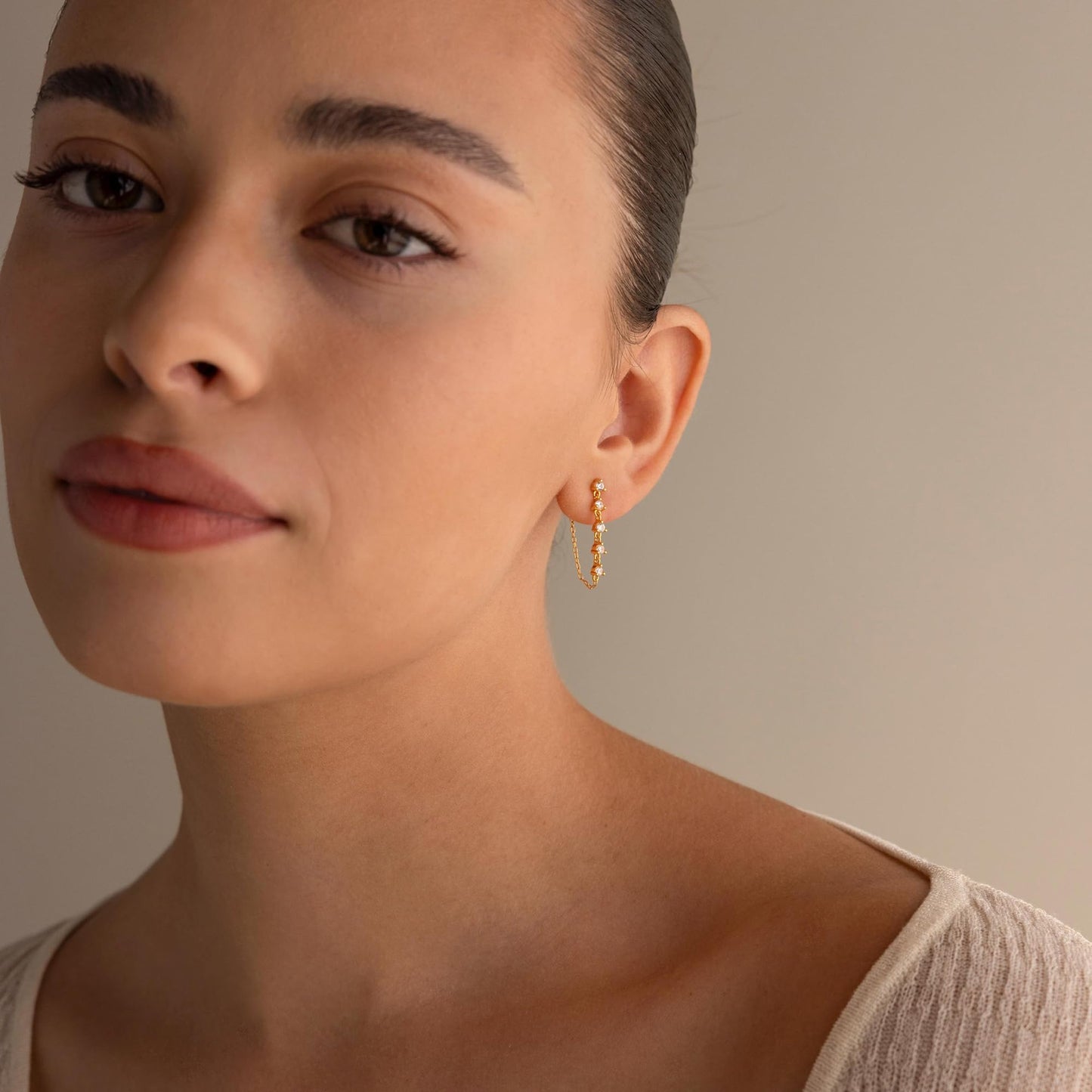 Solistra Gold Dangle Earrings for Women Trendy Triple Diamond Drop Earring Hypoallergenic Earrings for Women Wedding Jewelry Valentines Day Gifts for Her