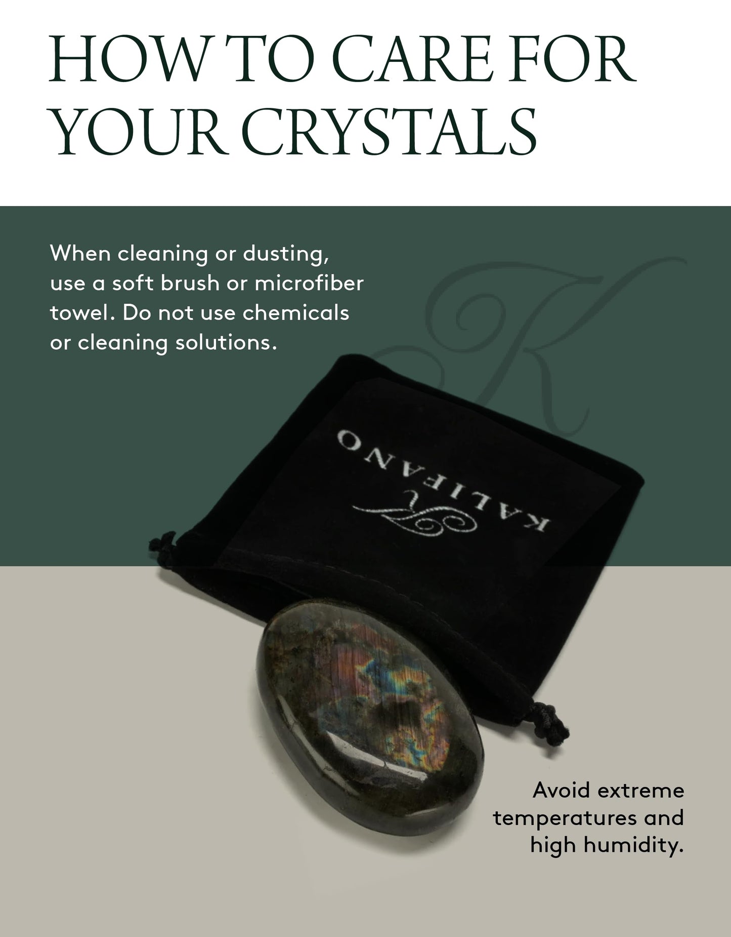 KALIFANO Palm Stone with Healing & Calming Effects - AAA+ Grade High Energy Worry Stone with Information Card - Reiki Crystal Used for Courage (Family Owned and Operated) (Labradorite)