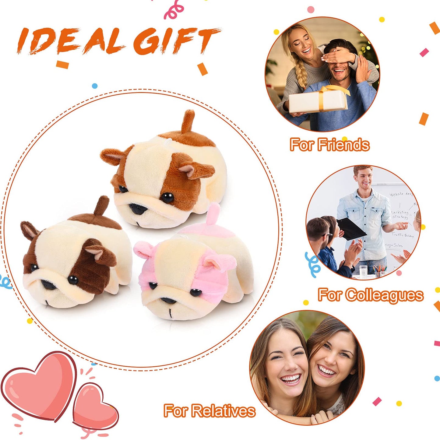 Sumind 9 Pcs 4" 5" Mini Plush Stuffed Dog Party Favor Small Puppy Stuffed Animal Bulk Soft Toy Doll Cute for Kids Graduation School Gift Baby Shower Birthday Adopt Party(Fluffy Puppy)