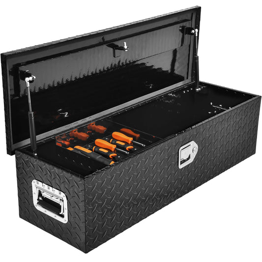 YITAMOTOR 39 Inch Truck Bed Tool Boxes Heavy Duty Aluminum with Sliding Shelf,Diamond Plate ToolBox for Pick Up Truck RV Trailer, Chest Storage Organizer with Lock and Keys