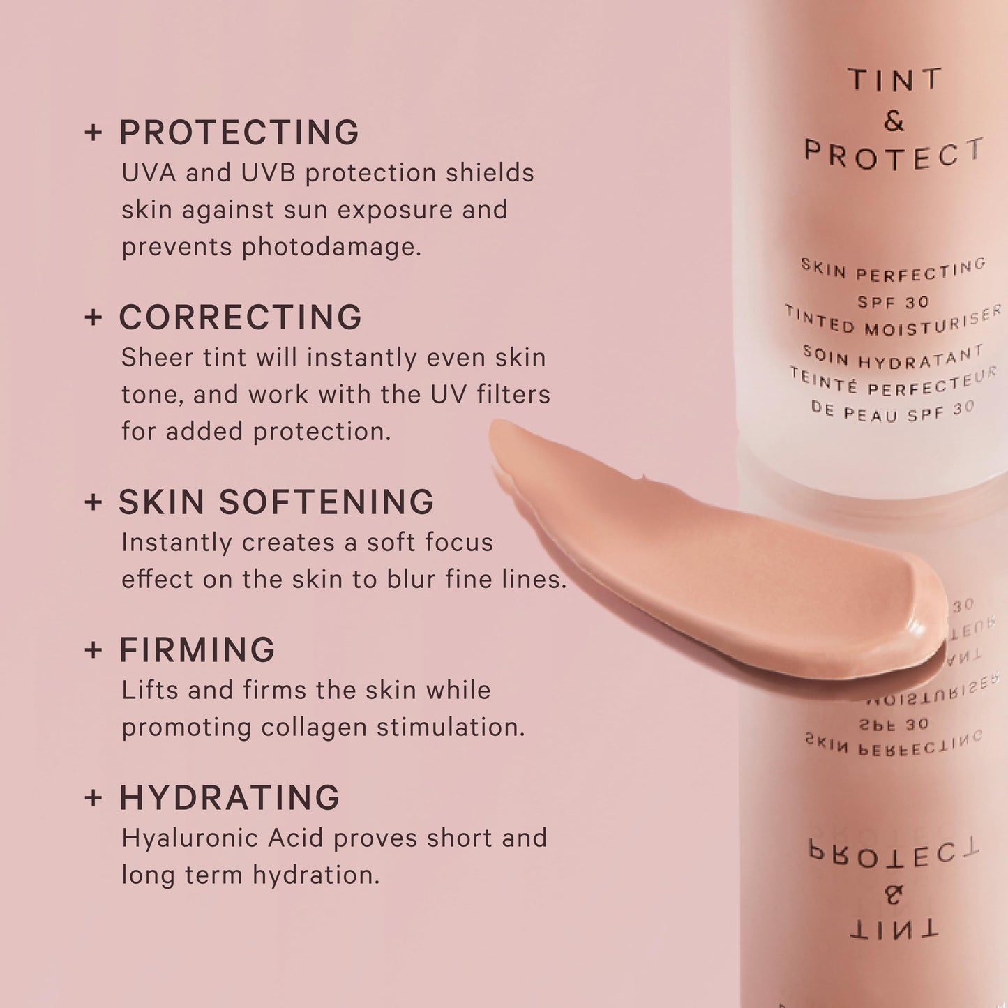 MZ SKIN Tint & Protect Skin Perfecting SPF 30 Tinted Moisturiser 1.01 fl oz | Broad Spectrum UVA/UVB | With Hyaluronic Acid, Kahai Nut Oil & Vitamin C