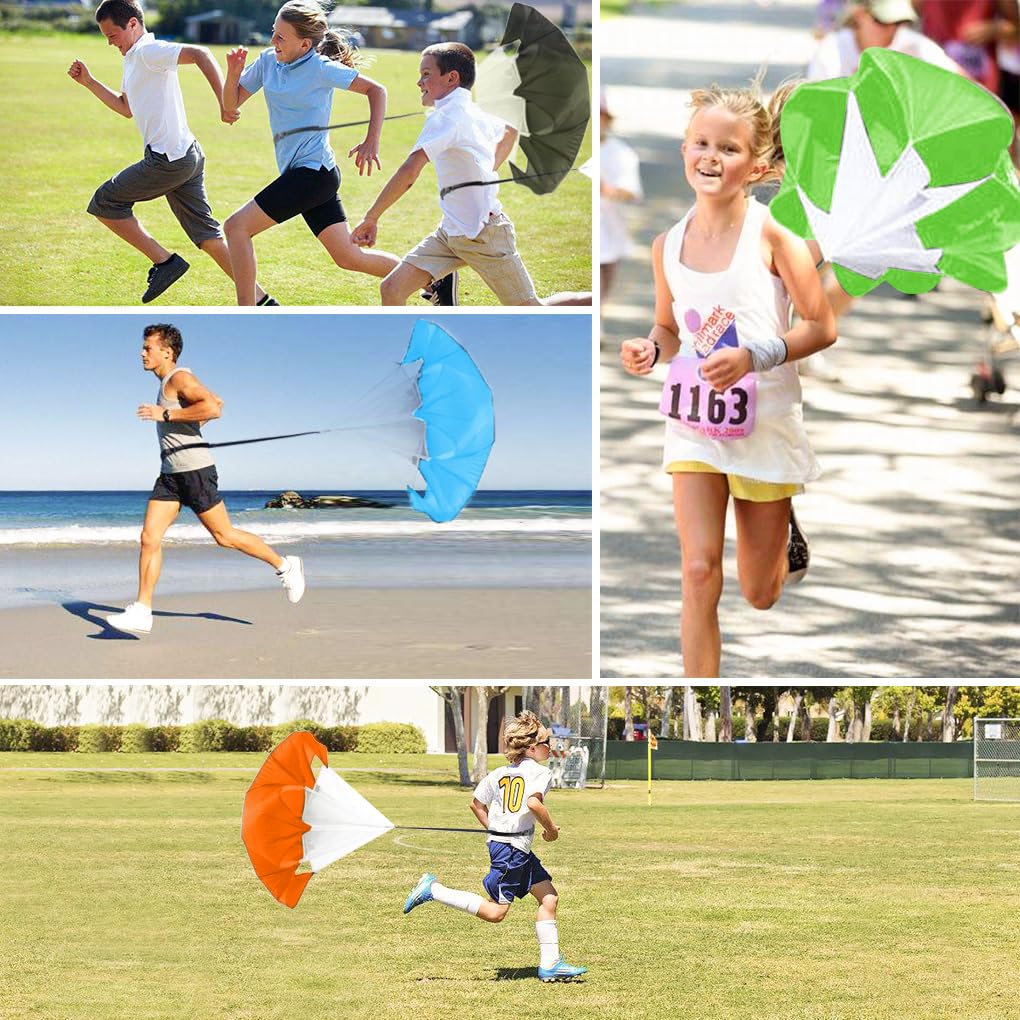 ANPOPO Bfsmile Running Speed Training 56" Parachute with Adjustable Strap, Free Carry Bag. Speed Chute Resistance Running Parachute for Kids Youth and Adults (Blue)