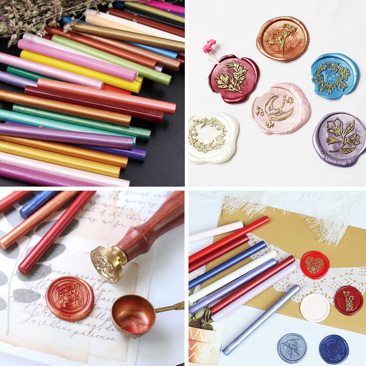 Wax Seal Kits, Wasole 20Pcs Blue Sea Sealing Wax Sticks with 1 Pieces Glue Gun Set for Wax Seal Stamp, Great for Wedding Invitations, Birthday Cards, Envelopes, Gift Wrapping