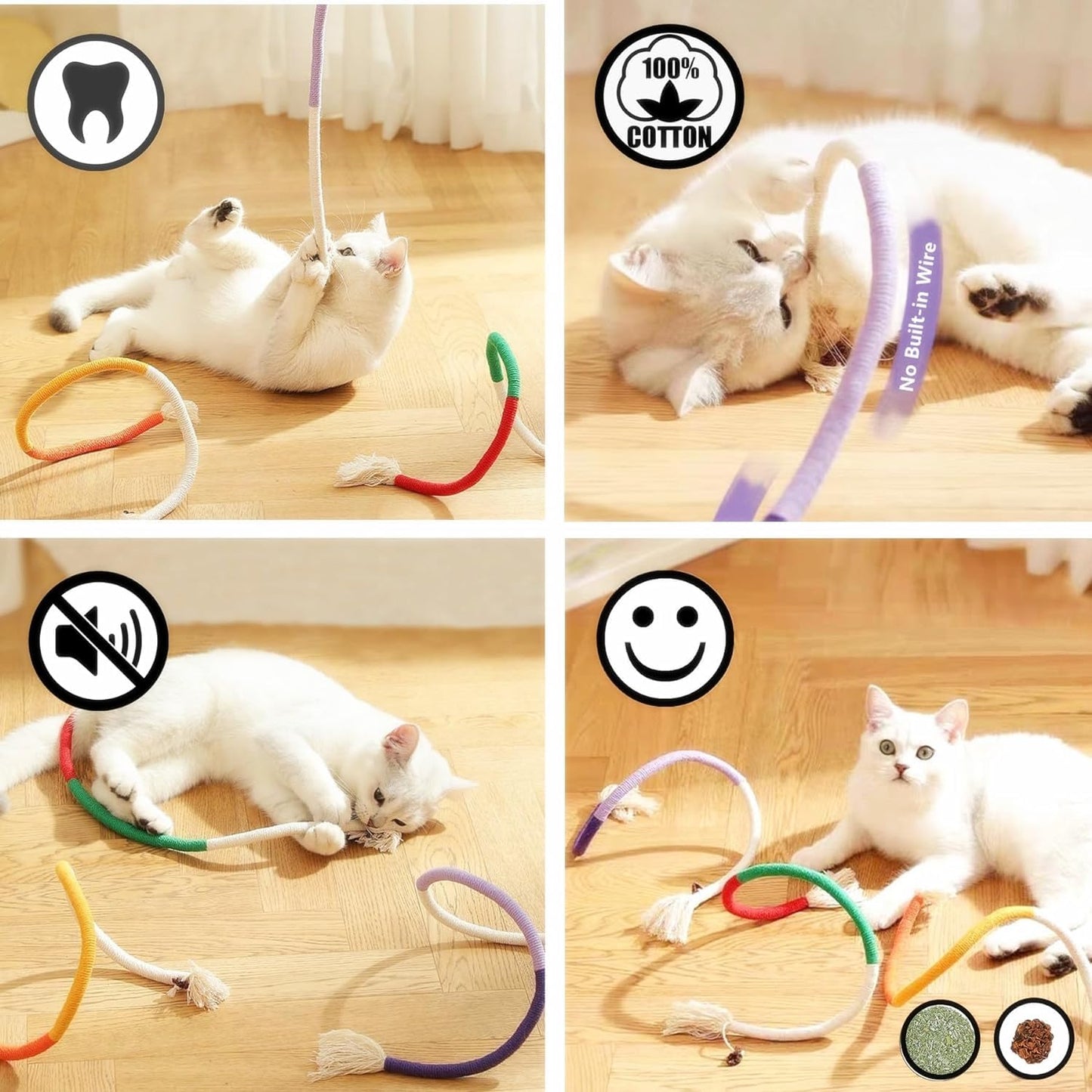 GREMBEB Cat Toys 21PCS Catnip Toy for Indoor Kitten Toys Cat Chew Stick for Dental Cleaning Teeth Cat Silvervine Matatabi Rope Treat Kitty Feather Snack for for Kick Molar Scratch Self Play