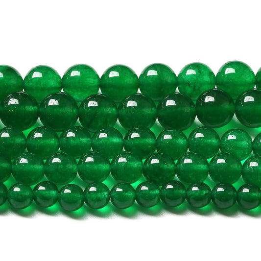 4mm 90pcs Natural Chinese Green Jade Beads Chalcedony Round Loose Gemstone Crystal Energy Healing Power Stone Beads for Jewelry Making DIY Bracelet (4mm, Chinese Green Jade)