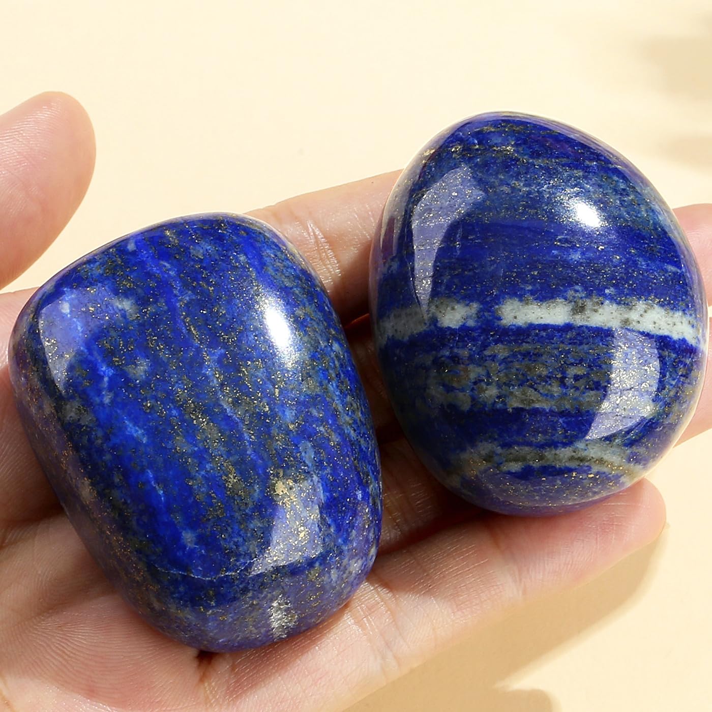 MAIBAOTA 1.6-2.0" Lapis Lazuli Crystal Large Lapis Lazuli Stone Reiki Natural Tumbled Polished Stones for Energy Witchcraft Therapy Meditation DIY Crystals for Protection