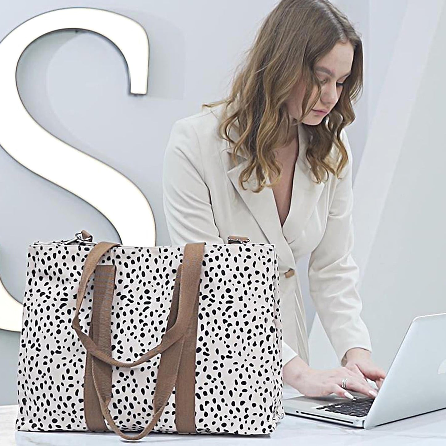 BTOOP Tote Bag Christmas Gifts for Women Work Teacher Tote Bag 15.6 inch Laptop Shoulder Bags Handbag Office Briefcase with Clutch Purse