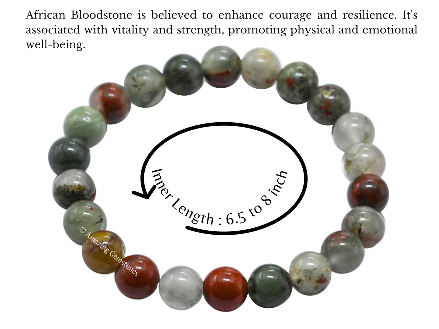 Amazing Gemstone Crystal Bracelet for Women Men's Gifts - Protection Healing Crystal Bracelet - 8mm Gemstone Beaded Stretchable Bracelet Pulseras Para Hombres Mujer Stocking Stuffers Mothers Day Gift (African Bloodstone)