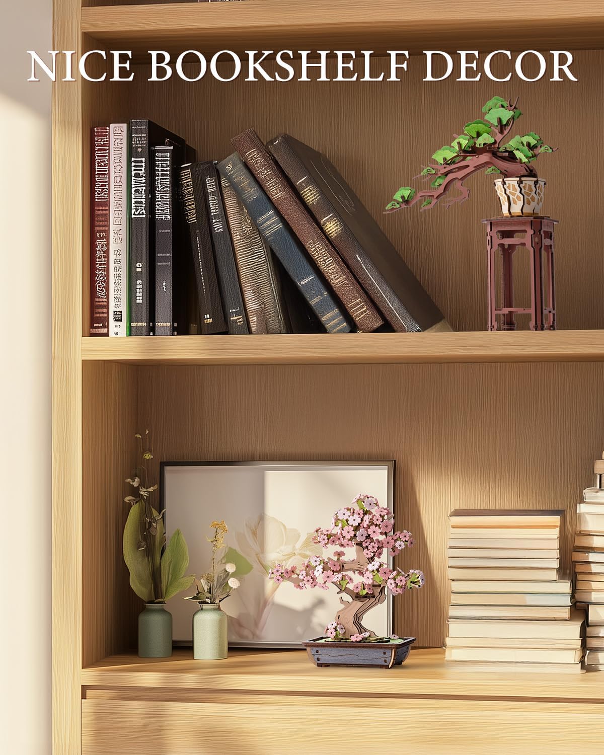 Rowood 3D Puzzles for Adults,Mother's Day DIY Wooden Flower Cherry Blossom Sakura Bonsai Tree Botanical Collection Building Set Craft Kits for Adults,Gift on Christmas Birthday