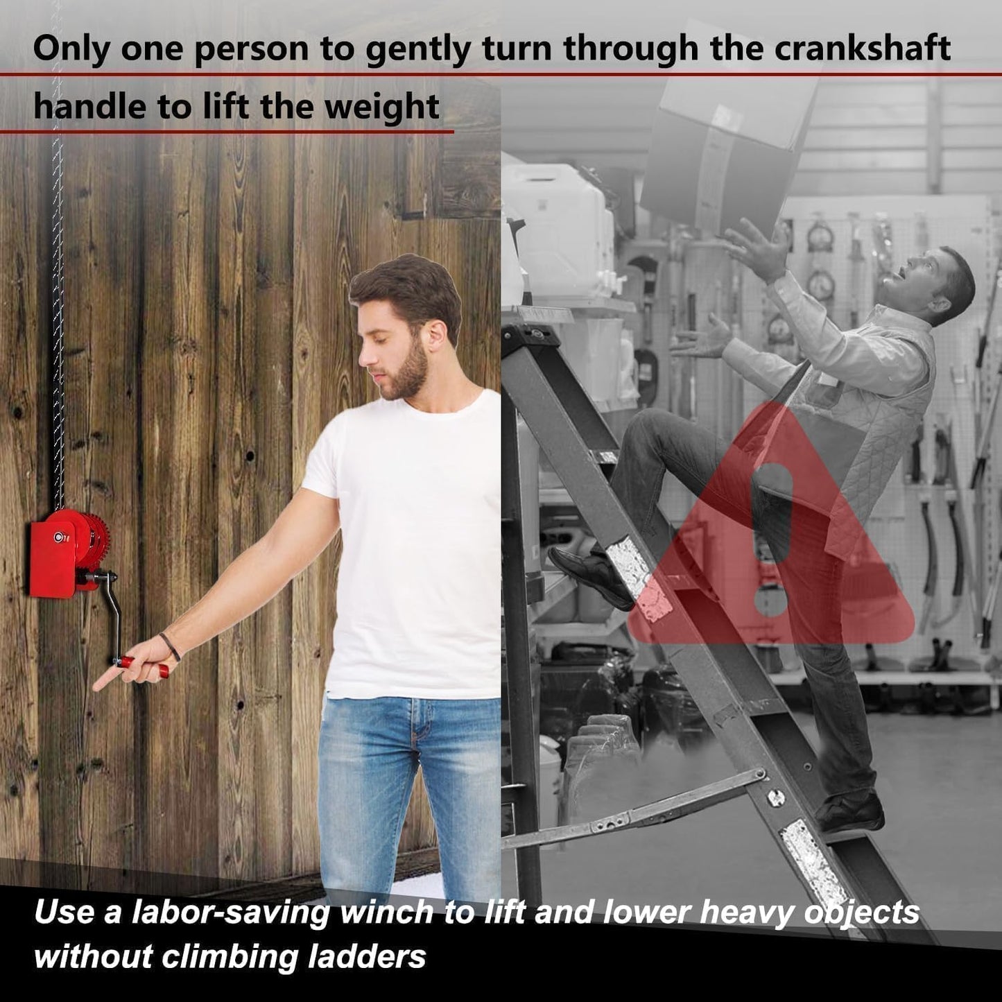 Overhead Garage Storage Lift Hoist, Heavy-duty Ceiling Mounted Garage Storage Lift System for Organization