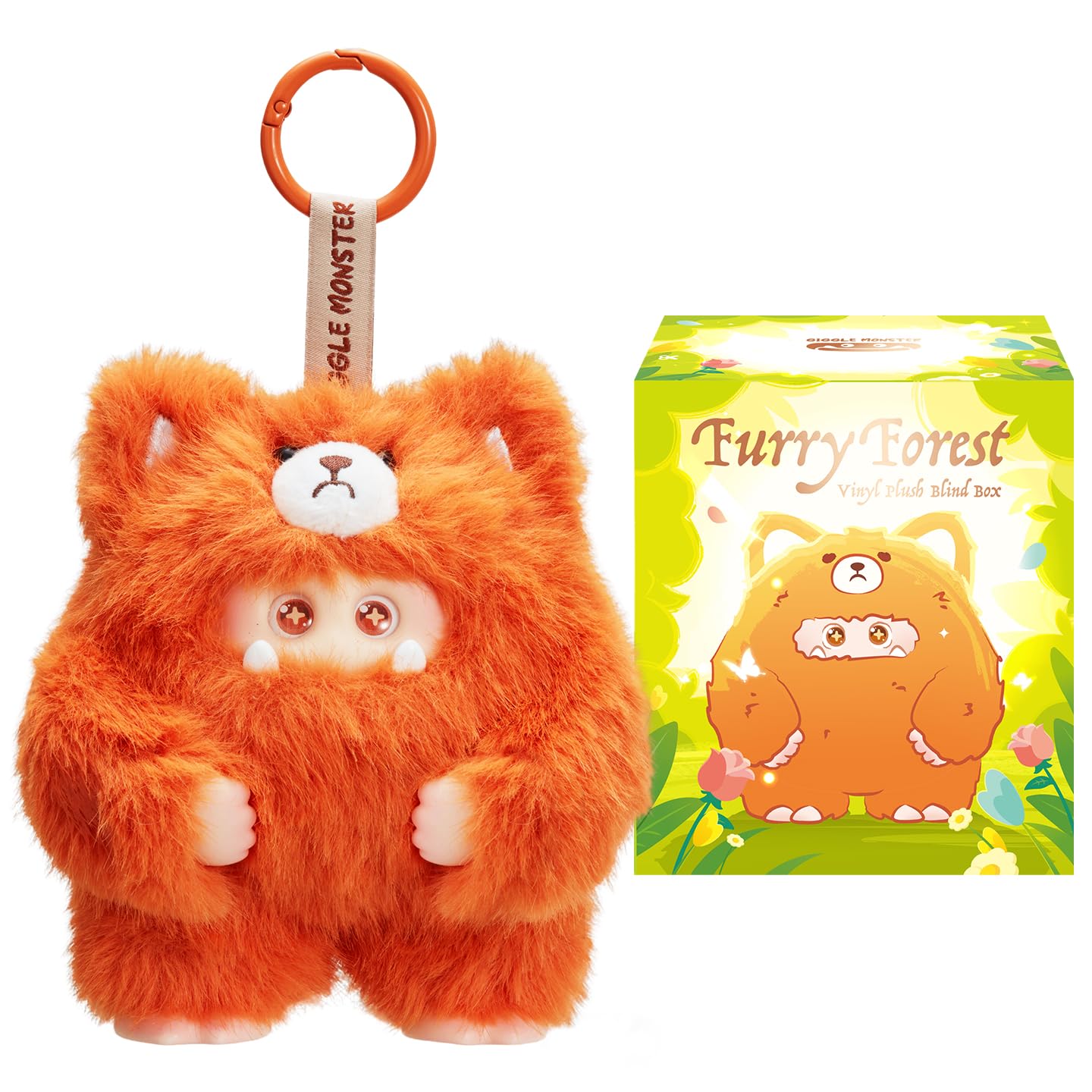 OHKU Giggle Monster Furry Forest Series Vinyl Plush Blind Box Random Design Action Figures Collectible Toys Home Decorations Holiday Birthday Gifts (Single)