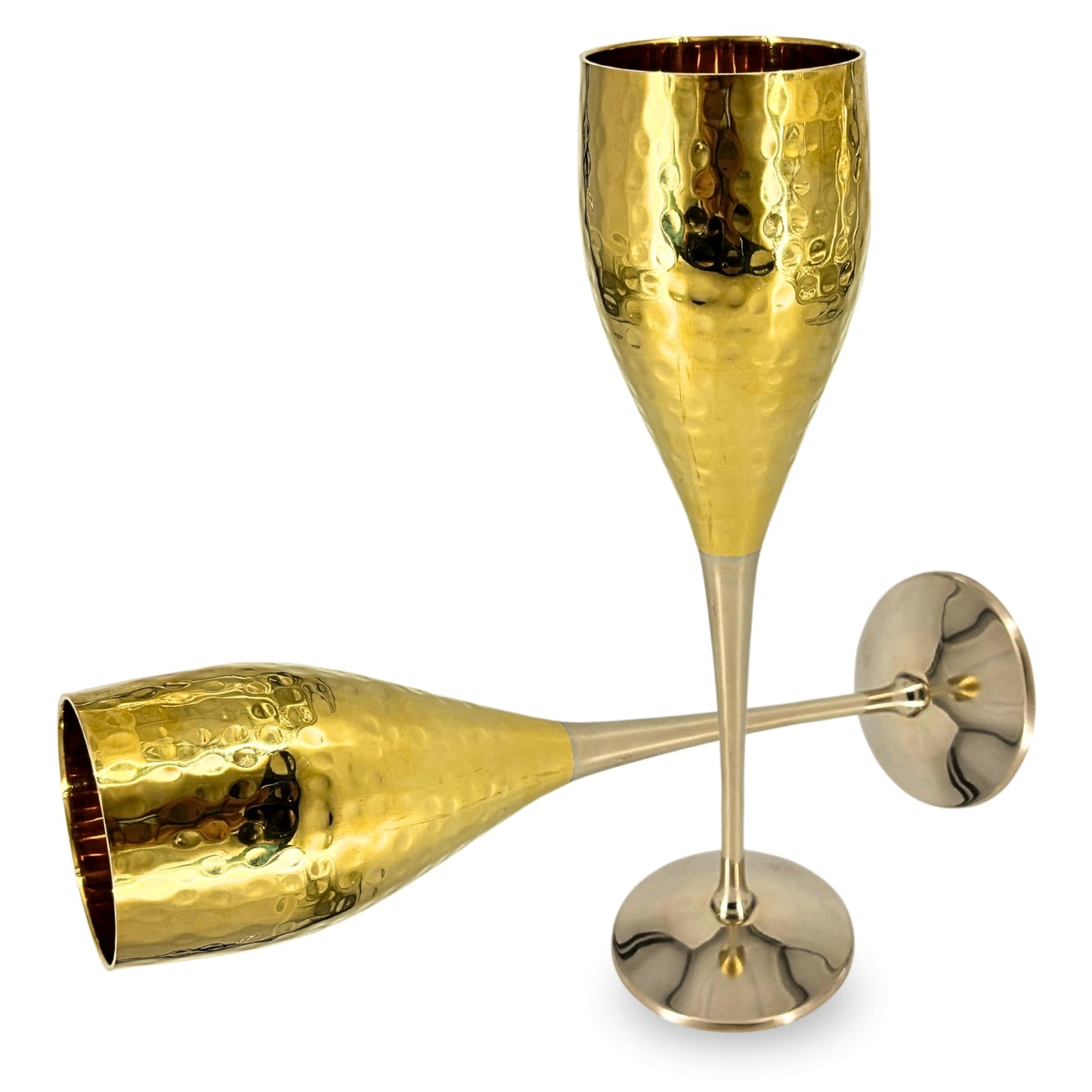 ANTIQUANA Vintage Brass Chalice Goblet Set for Celebratory Occasions - Exquisite Wine Glasses & Champagne Flutes - Perfect Wedding Anniversary Novelty Gift with Engraved Elegance (Pack of 1)