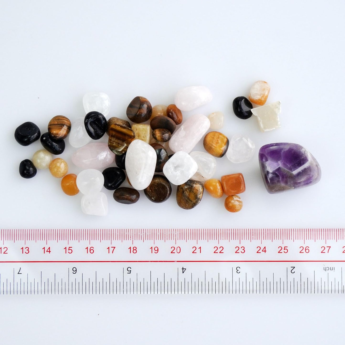 Sisamn Natural Vase Filler Tumbled Stones Bulk Polished Crystal Points Decorative Pebbles 0.9lb -Tumbled Gemstones for Home Decor, Fish Turtle Tank, Plants Decor, Jewelry Making, Reiki Healing