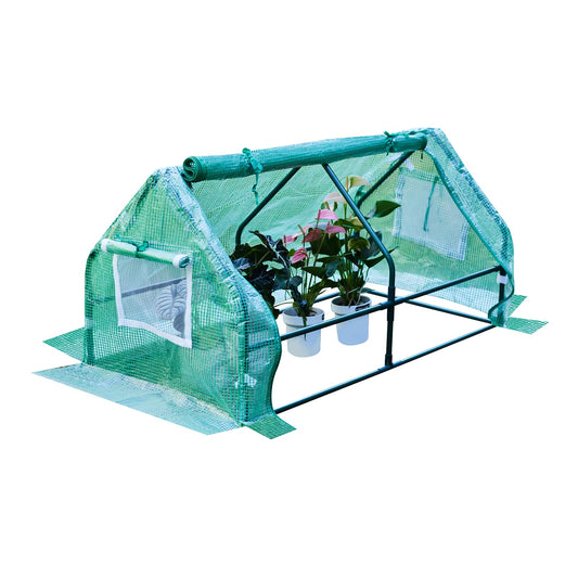 Solayis 47.2" L × 23.6" W × 23.6" H Mini Greenhouse for Indoor Outdoor,Portable Mini Greenhouse, Heavy-Duty PE Plant Cover Tent , Tabletop Greenhouse for Small Plants, Seedling Humidity Dome Green