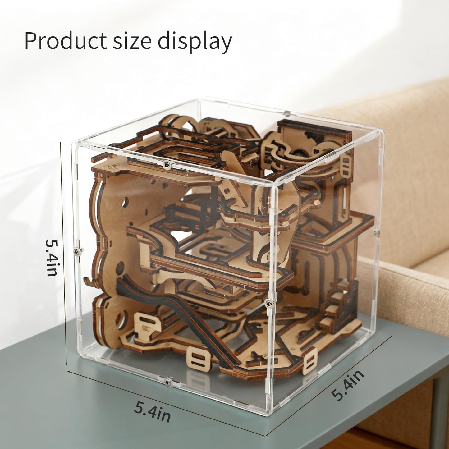 NOELKING 3D Wooden Puzzle Marble Maze, Brain Teaser Puzzle Maze Ball Game for Kids & Adults, Challenging Wood Labyrinth 3D Puzzle Toy, Wood Craft Kit for Home Office Decor, Gift for Kids Teen Adults