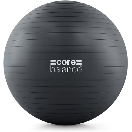Core Balance Exercise Ball for Workouts, Anti-Burst and Slip Resistant, Swiss Yoga Ball for Pregnancy, Stability, Fitness and Physical Therapy, 4 Sizes, with Pump (33" / 85cm Black)