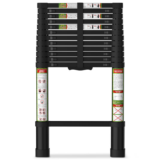 SPIEEK Telescoping Ladder for RV & Attic, 16.5FT Aluminum Extension Ladder with Dual Locking Mechanism, Max Load 330lbs, Compact Foldable Ladder for Roof, Home, Travel Trailer & Multi-Surface Use