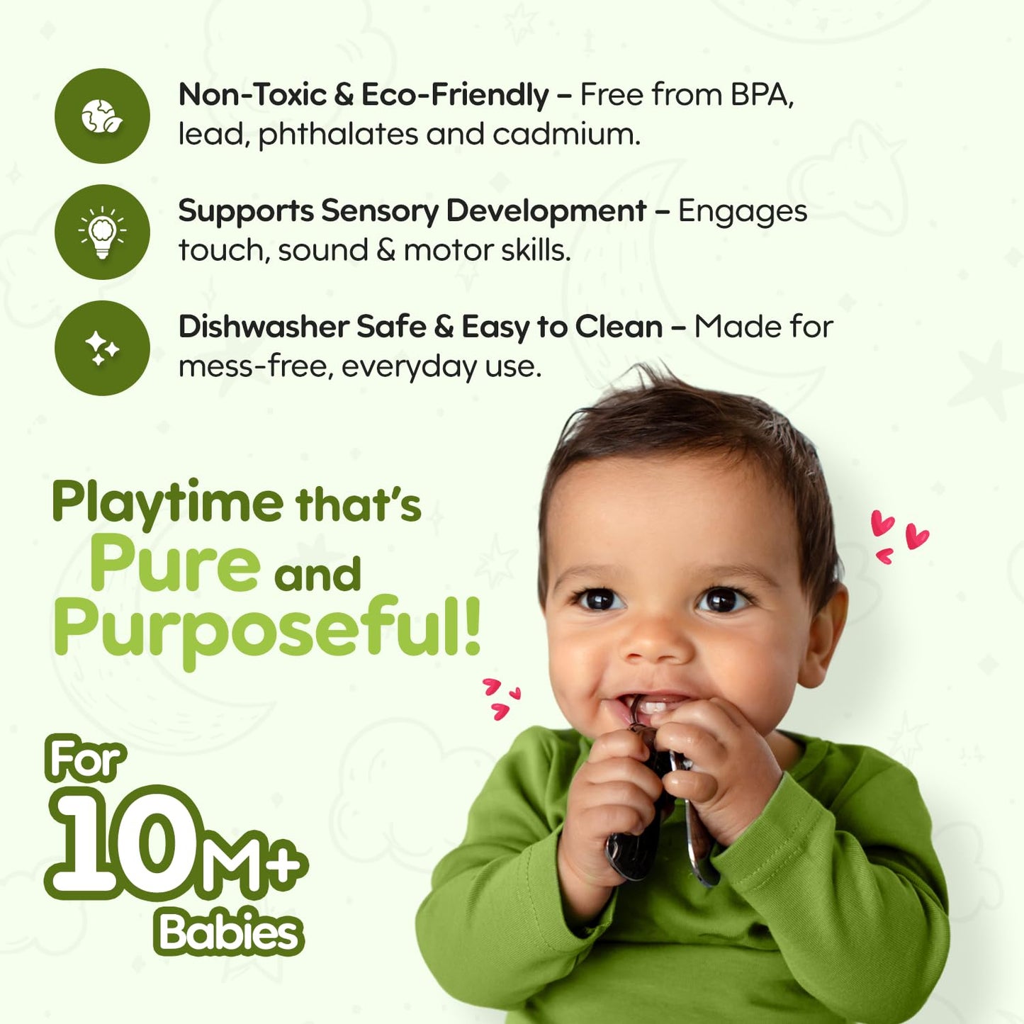 Kleynimals – Original Stainless Steel Toy Keys for Babies – Made in USA, Heirloom Quality, Safe, Non-Toxic, BPA-Free – Ideal for Sensory Play & Early Development - Mom Owned & Invented